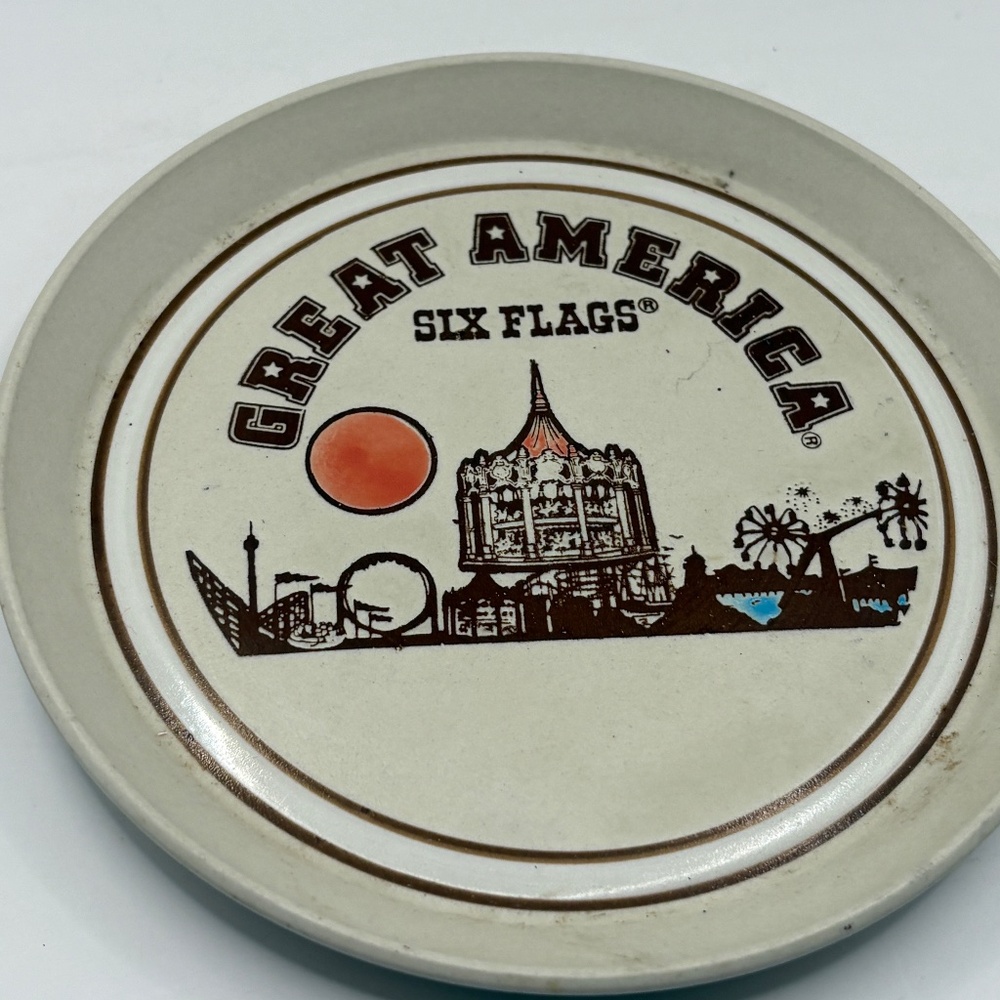 Vintage Great America Six Flags Trinket Plate Made In Japan